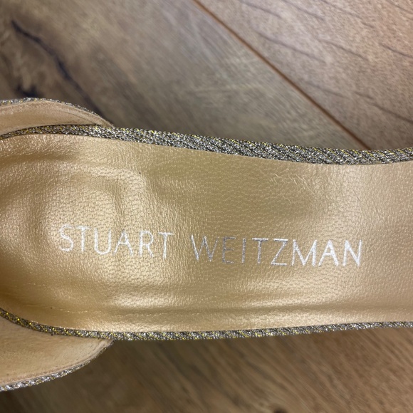 Stuart Weitzman Nearly Nude Nocturn Silver Sparkly Heels Size: 7.5 - Picture 4 of 8